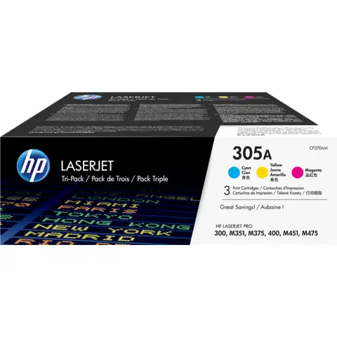 HP CF370AM - Zestaw tonerów kolorowych HP 305A